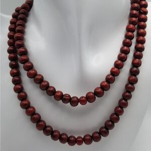 Sweet Cherrywood ball beaded tribal necklace. N112